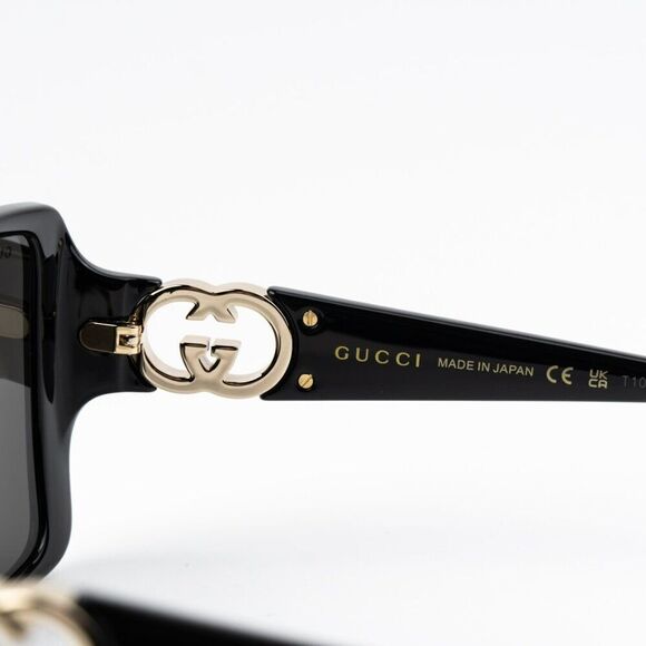 NEW Gucci GG1692S 001 Black Grey Square Women Sunglasses main image 7